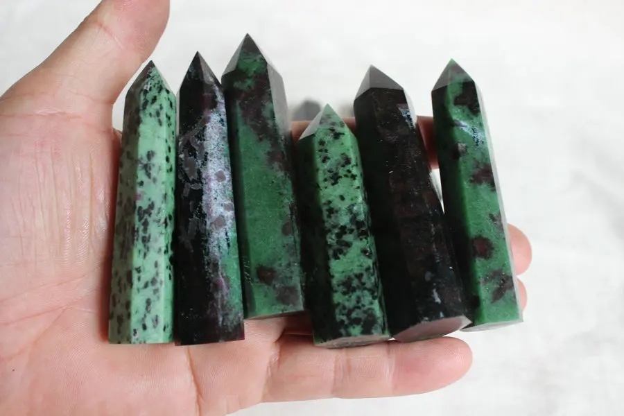 6 pieces Natural Rare Green Ruby Zoisite Gem Stone Crystal Points Polished  Healing . Free shipping - AliExpress Home & Garden