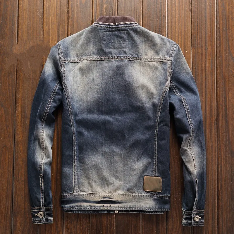 Демисезонный джинсовая куртка Для мужчин с длинными рукавами в стиле ретро куртка модного бренда свободный крой повседневная верхняя