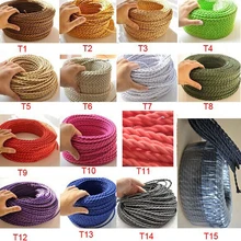 10 м/lot2*0,75 мм винтажная витая электрическая проволока, старинная лампа Эдисона, плетеная ретро-лампа