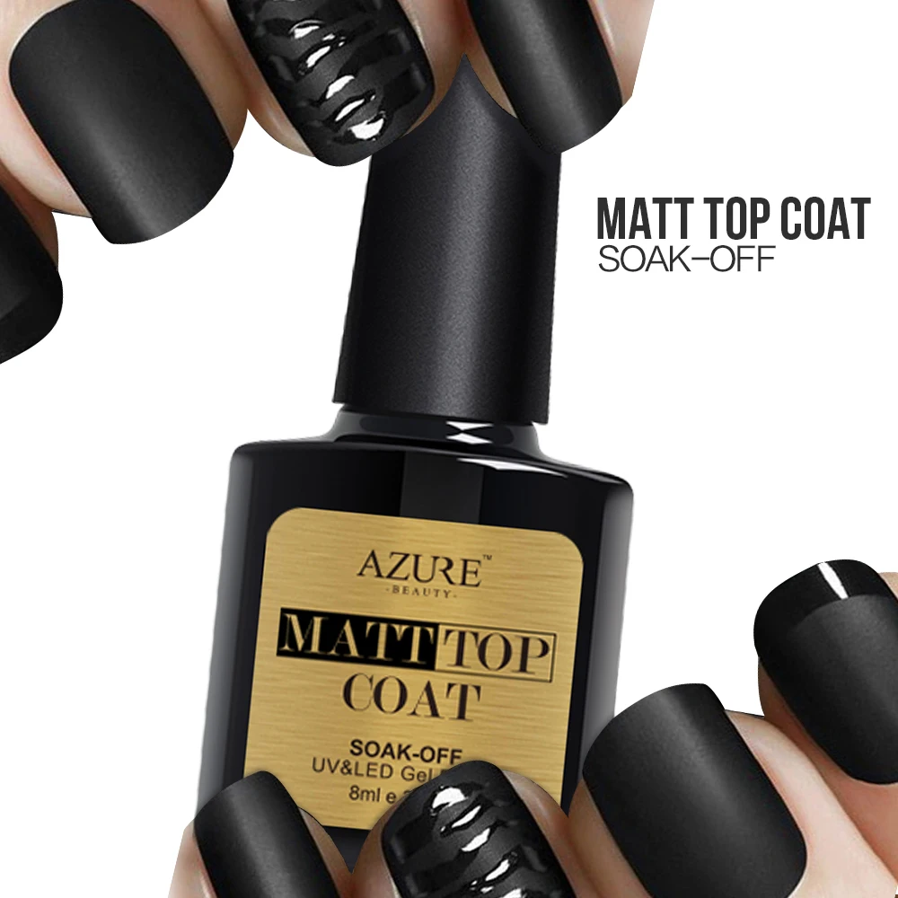 أزور 8 مللي ماتي معطف فوقي هلام مسمار البولندية طويلة الأمد مات تأثير معطف فوقي هلام البولندية نقع قبالة مسمار ملصقات الأظافر الغراء led مصباح ...