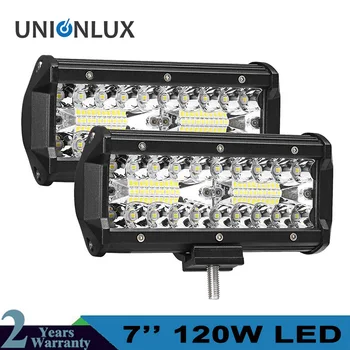 

2pcs 7inch 120w LED Light Bar combo beam LED Lights Driving Lights Waterproof Led Work Fog Lights for Truck Car ATV SUV