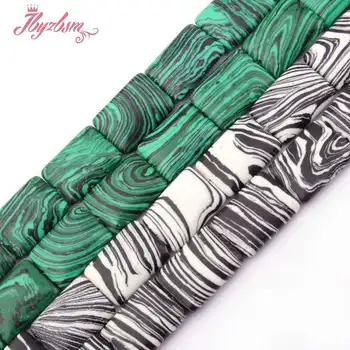 

13x18mm Smooth Rectangle Beads Manmade Malachite Stone Beads For DIY Necklace Bracelet Earring Jewelry Making 15" Free Shipping