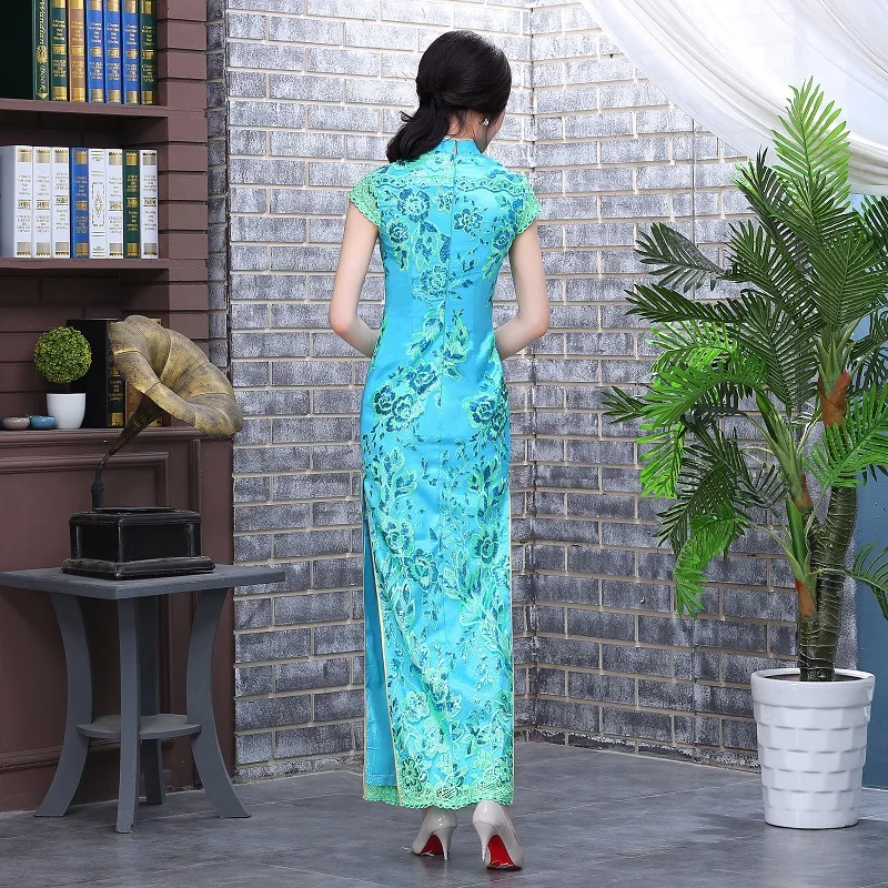 Cheongsam Estilo Chinês Vestido de Noite Sexy