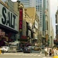Traffic in a city 42nd Street Eighth Avenue Times Square Manhattan New York City New York State USA (18 x 7)