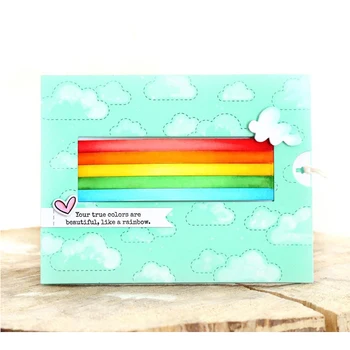 

"CLOUD AND RAINBOW BRIDGE" Clear Metal Cutting Die Craft Scrapbooking Paper Card Photo Album Making Handmade Template