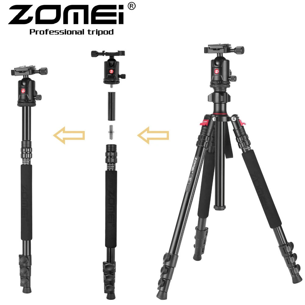 Zomei M7 Professional Heavy duty Aluminium Camera Tripod Monopod 63 Inch with Ball headDSLR