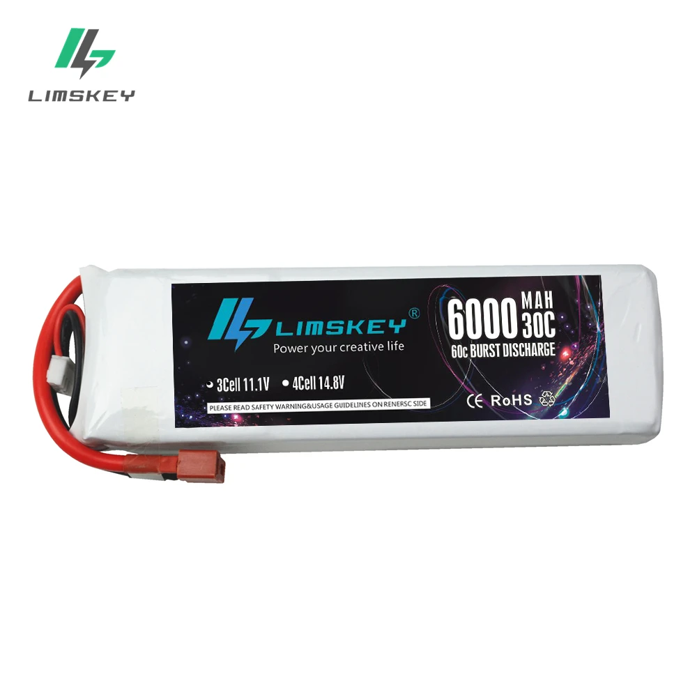 Аккумулятор Limskey 11,1 V 6000mAh 30C MAX 60C 3S Lipo Bateria для дрона квадрокоптера вертолета радиоуправляемого автомобиля