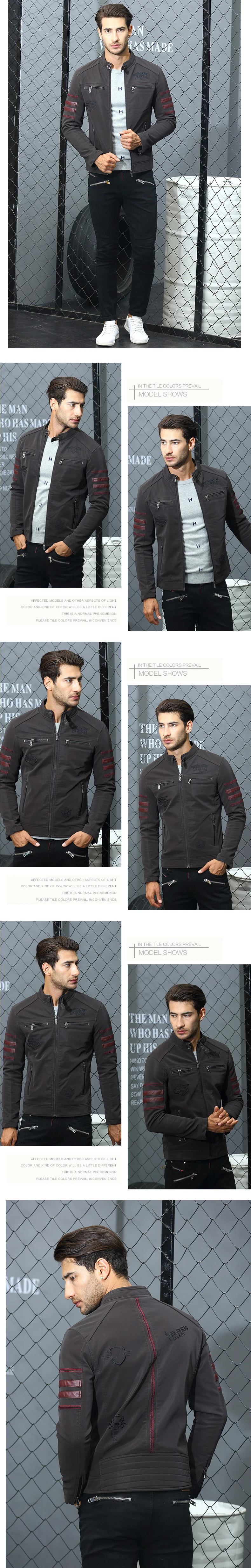 Ретро кожаная куртка Для мужчин британский стиль Slim Fit мотоцикл кожаная куртка классический черный на молнии Для мужчин Кожаные куртки