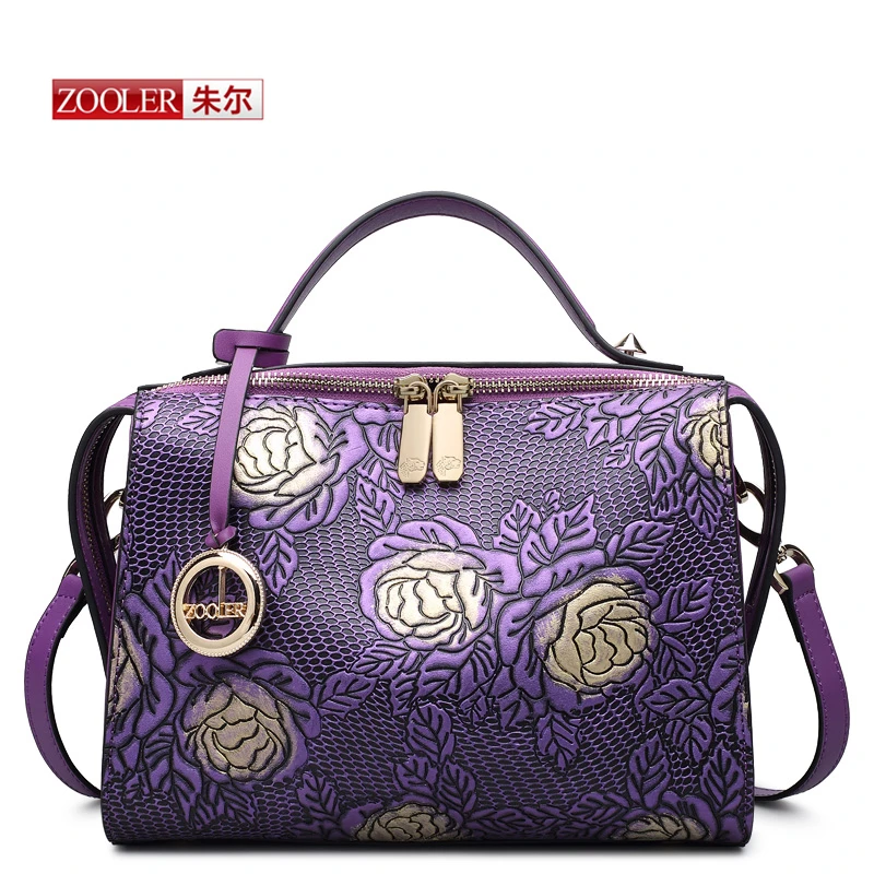 HOT ZOOLER women leather bag famous brands genuine leather bag high end embossed women bag 2016