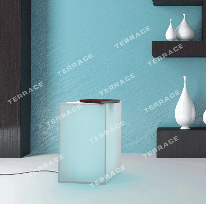 Foggy Acrylic Lighting nightstand,Lucite LED Side Sofa Tables