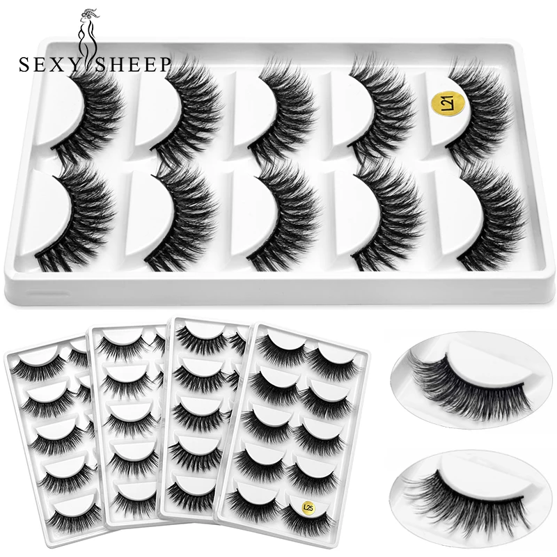 

SEXYSHEEP 5Pairs False 3D Mink Eyelashes Natural Long Fake Eyelashes Lashes Makeup Eyelashes Makeup Tools Maquillaje Cilios
