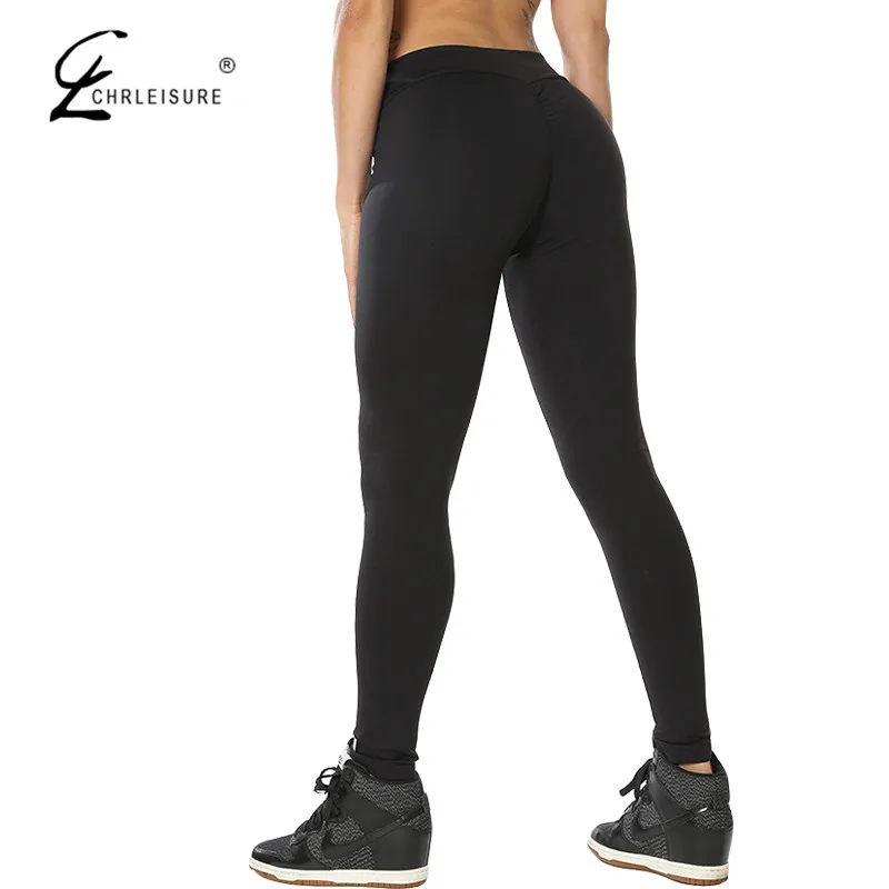 CHRLEISURE Autumn Push Up Leggings Women High Waist Solid Leggins