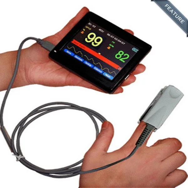 PM60A Handheld Pulse Oxygen, SPO2 Monitor LCD Pulse Oximeter With USB Software And Touch Screen