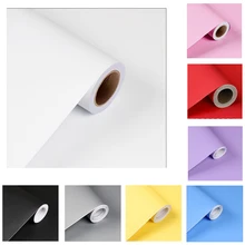 Матовые простые толстые самоклеящиеся обои ПВХ гостиная спальня Сплошной Цвет Ретро-наклейки 0,61*3 м