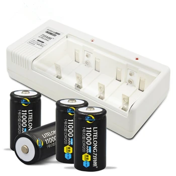 

4pcs x Large capacity NiMH 11000mAh D rechargeable battery+ universal charger for 9v/AA/AAA C D size NiMH rechargeable batteries