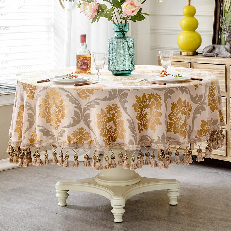 الأوروبية نمط قماش الجاكار الفاخر سماط مع شرابة ل الزفاف عيد ميلاد حزب جولة الجدول غطاء مكتب القماش للمنزل ديكور الأوروبية نمط قماش الجاكار الفاخر سماط مع شرابة ل الزفاف عيد ميلاد حزب جولة الجدول غطاء مكتب القماش للمنزل ديكور