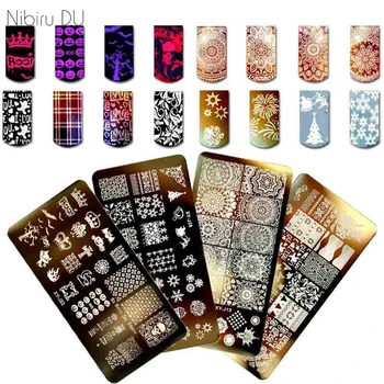 

1pc Designs Available Nail Stamping Plates for nail art New Year Christmas Snow&Halloween Stencil Nail Art Manicure Template
