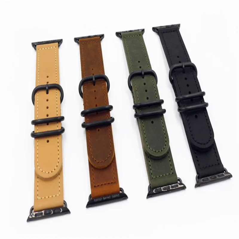 В стиле ретро с кожаным ремешком для apple watch band 44 мм и браслет apple watch 40 мм спортивный браслет для iwatch band 42 мм серии 4 3 2 1 38 мм