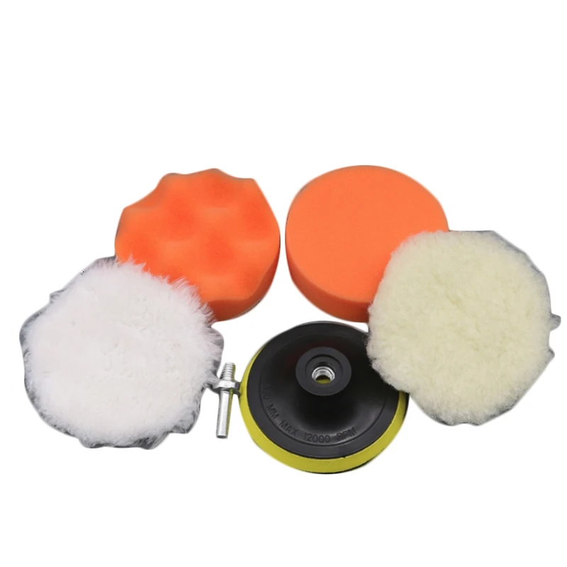 

Car Polisher 5Pcs/Set 4 inch High Gross Polishing&Wool Pad Set With +M10 Drill Adapter Polishing Machine