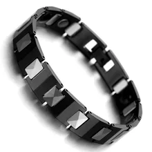 Tungsten Magnetic Hematite Mens Bracelet Fashion Health Care Link Chain Jewelry B1429