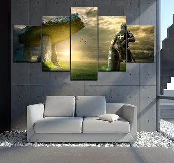 

5 Piece Print Picture Poster Knight Templar Movie Cuadros Landscape Canvas Wall Art Home Decor For Living Room Canvas Painting