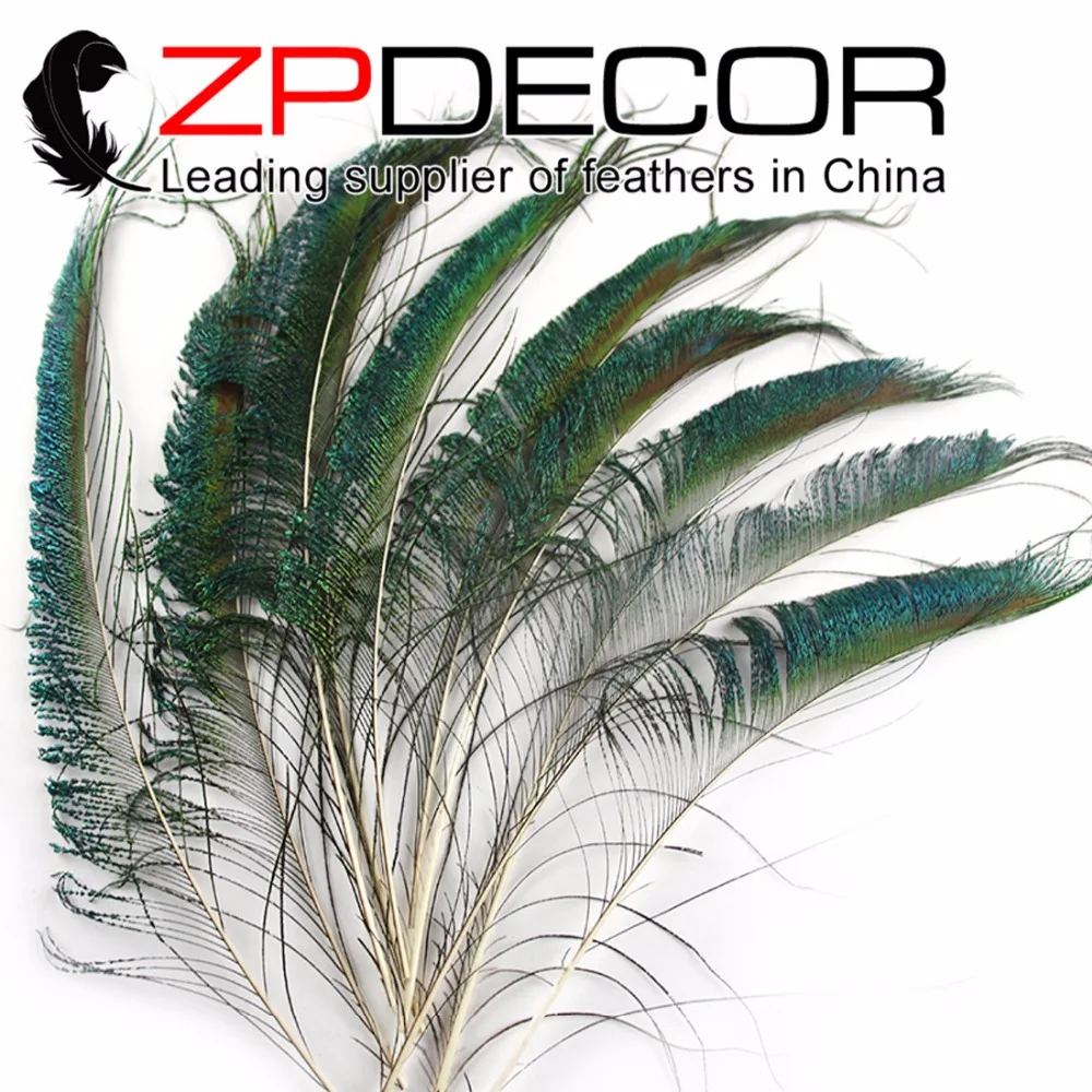 

ZPDECOR 50pcs/lot 30-40cm(12-16inch) Hand Select Premium Natural Christmas Decoration Peacock Sword Cut Feathers Wholesale