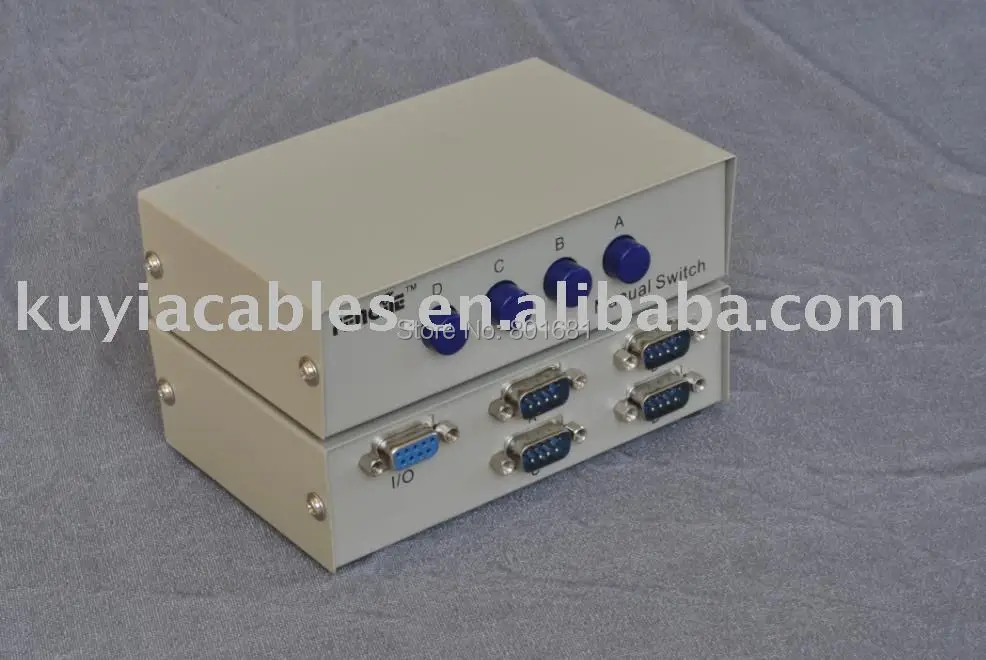 Free Shipping+2pcs/lot+DB9 Serial RS232 4way Switch Box/RS232 SWITCH
