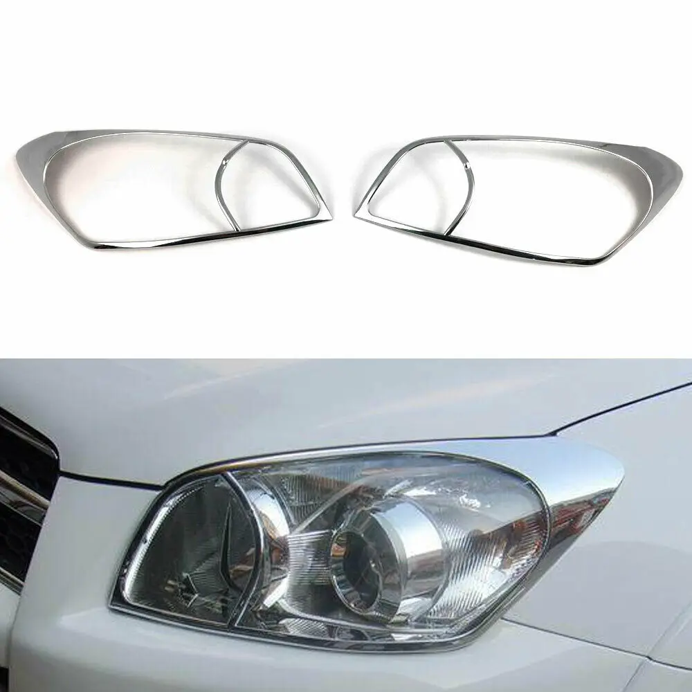 2pcs Chrome ABS Car Front Head Light Lamp Cover Trim Frame For Toyota RAV4 2009-2013 | Автомобили и мотоциклы