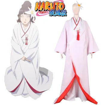 

Anime Naruto Cos Hyuga Hinata Japanese Wedding Kimono Dress Halloween Cosplay Man Woman Cosplay Costume