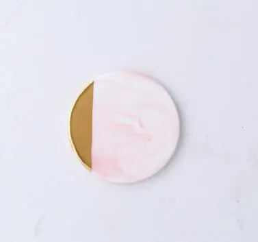 CFen A's Золотые Мраморные Подставки Керамическая Подставка для чайной чашки круглый Настольный коврик подставка для кофе чайная чашка коврики 1 шт - Цвет: Oblique circle pink
