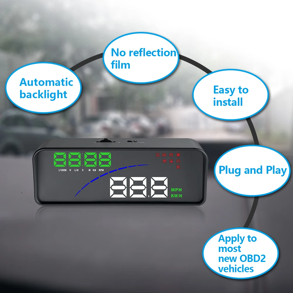 

GEYIREN P9 HUD Car Head Up Display OBD II EOBD Windshield Projector Styling Two system display Auto Accessories Car-styling