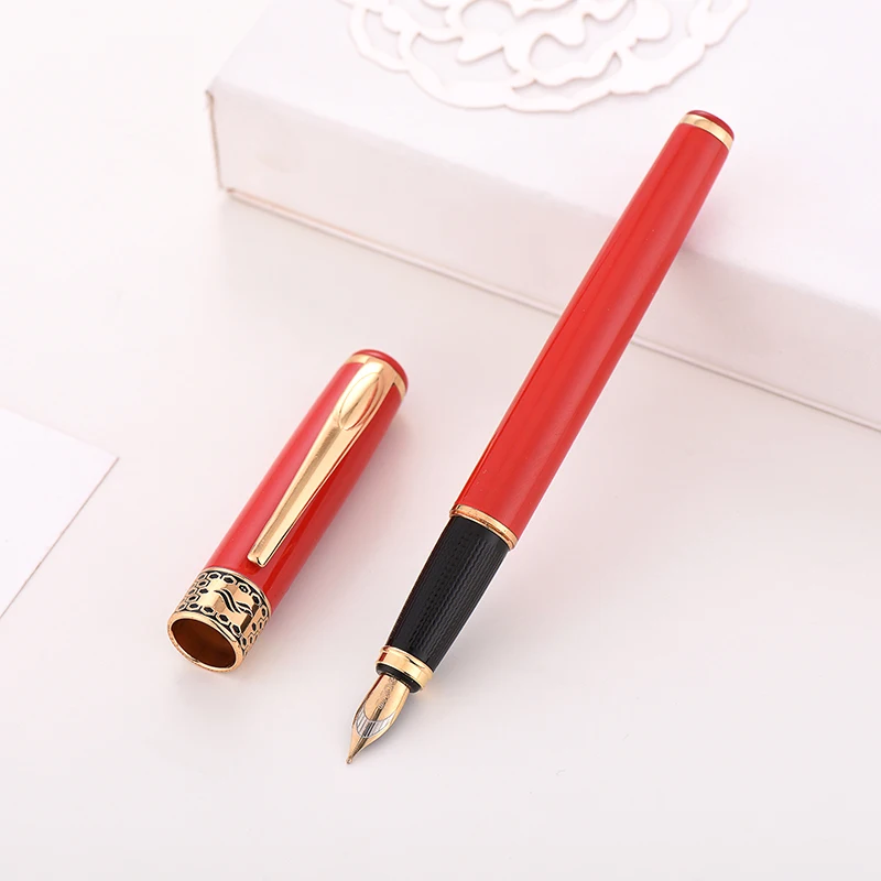 Baoer68 металлическая чернильная ручка 0,5 мм Красный Черный 2 цвета хорошее качество перо для перьевой ручки подарок Офисные студенческие инструменты для письма