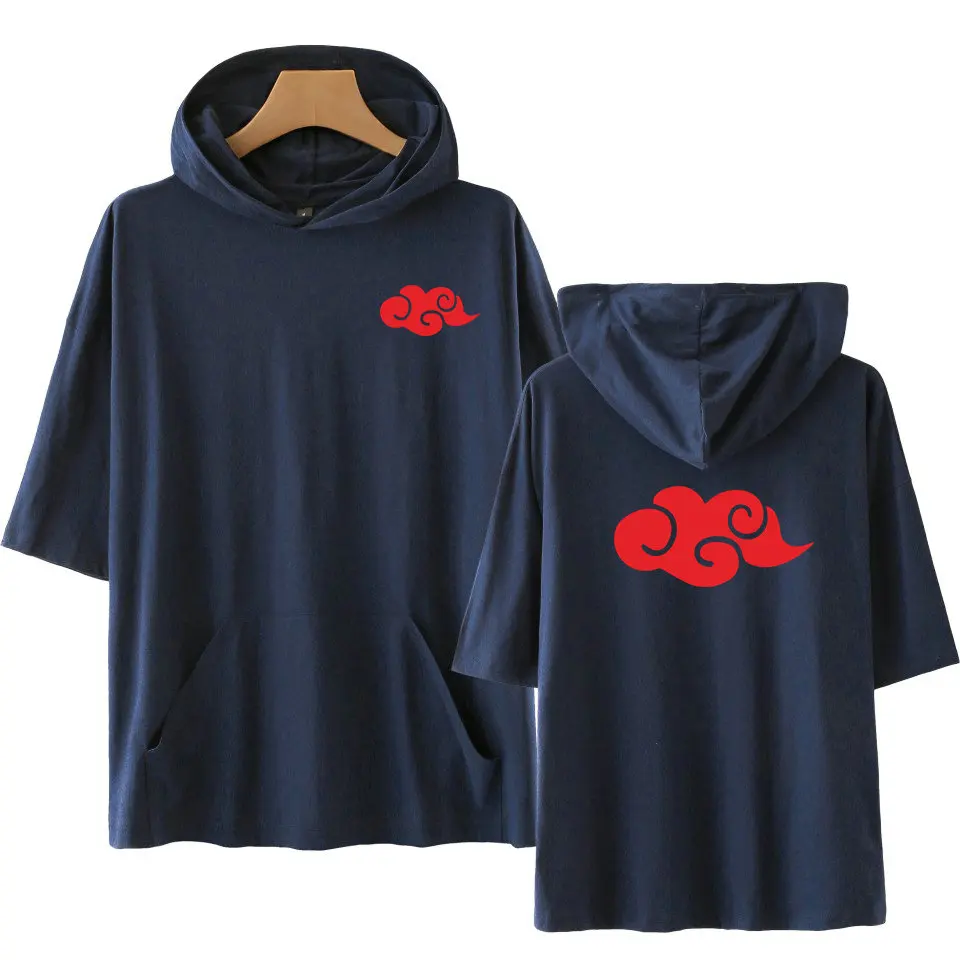 Лидер продаж, футболка с рисунком аниме Наруто Акацуки, футболка с капюшоном и принтом облаков, Uchiha Itachi, костюм в стиле хип-хоп, топы, футболки, одежда унисекс