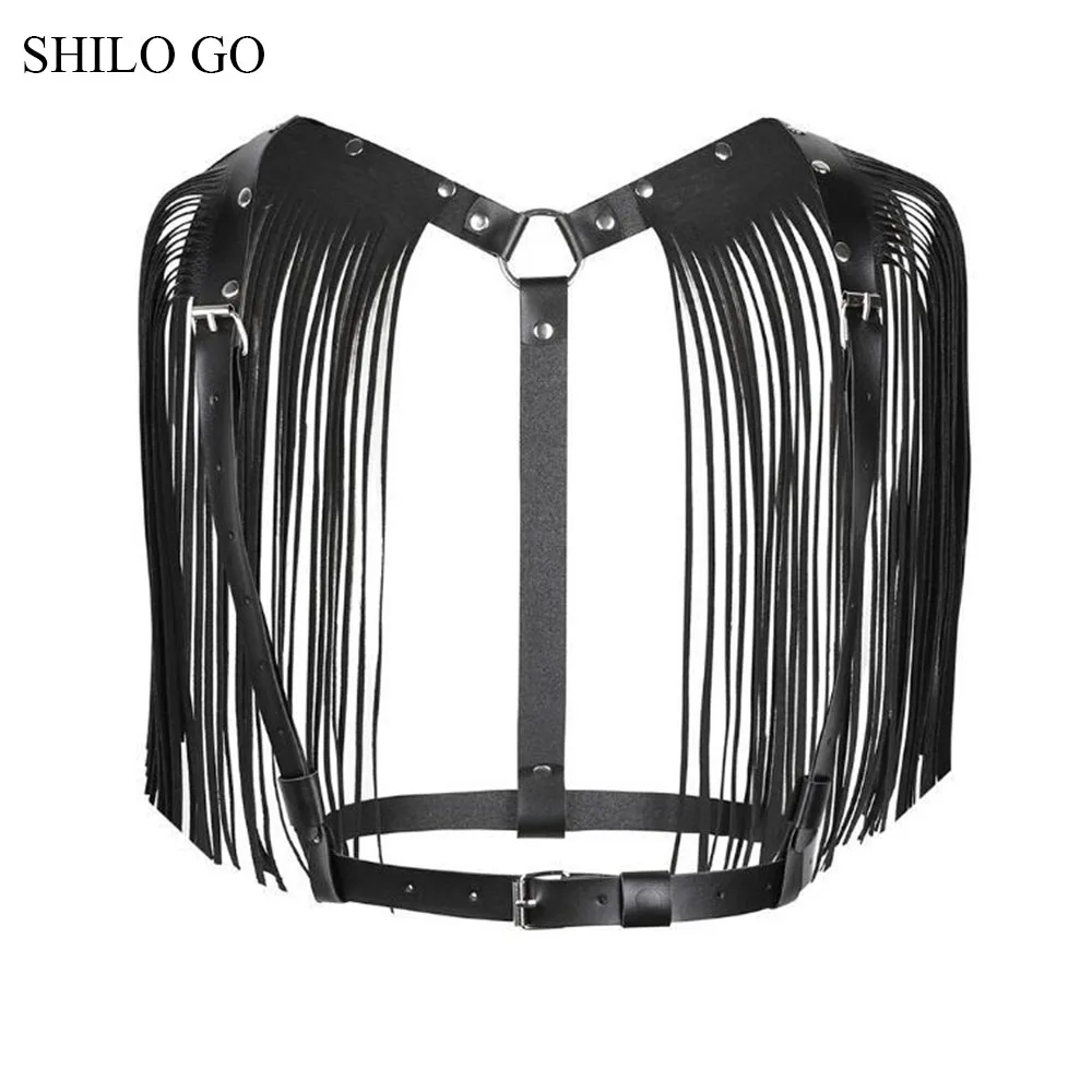 

SHILO GO Belt Womens Fashion European and American concise belt metal rivet adjustable spaghetti strap punk tassel shoulder belt