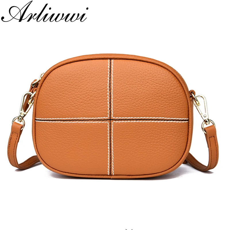 Arliwwi Designer Small Genuine Cow Leather Summer Messenger Bags Soft Real Female Functional Crossbody Handbag New | Багаж и сумки