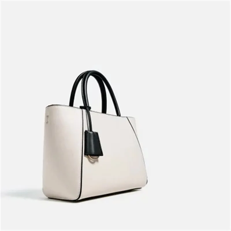 

Shoulder tote bag new fashion hand-painted solid color white collar casual city handbags