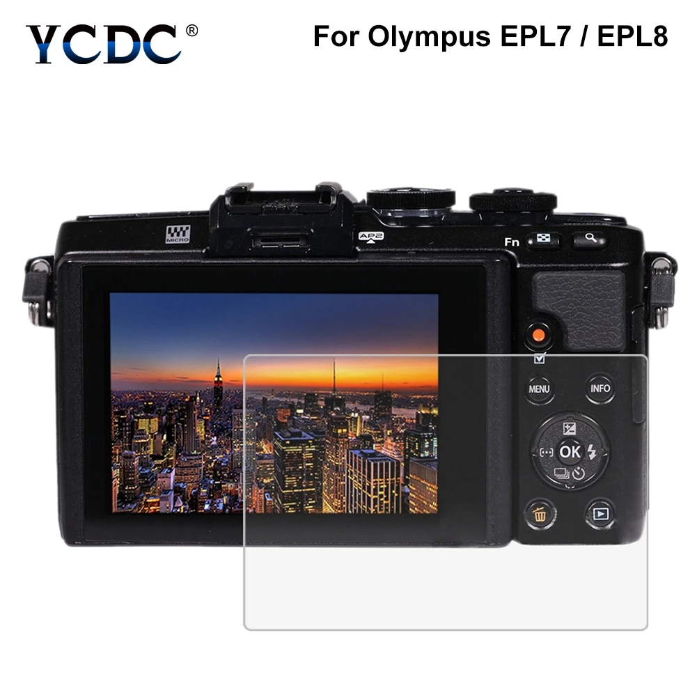 

LCD Guard Film For Olympus EPL7 / E-PL8 Camera 9H Surface Hardness Tempered Glass OM-D EM-1 / EM10 / EM10-2 PEN-F / EP5 / E-PL9