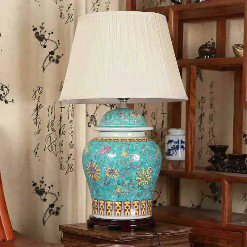 Jingdezhen Vintage style porcelain ceramic desk table lamps for bedside chinese Blue and White Porcelain traditional table lamp (5).jpg