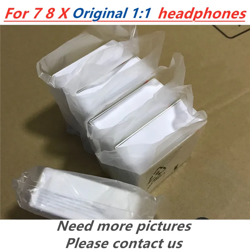 

5pcs/lot original Quality headset in-ear headphones with Remote Mic for iphone X 7/8 7/8plus earphone With Retail Packing