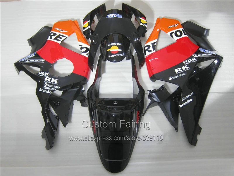 Aftermarket Кузов обтекателя комплект для Honda CBR954RR 02 03 красно-черные обтекатели комплект CBR954RR 2002 2003 BM22