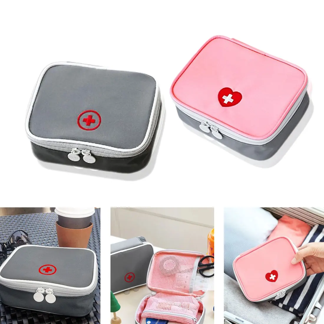 

13*10*4cm Cute Mini Portable Medicine Bag First Aid Kit Medical Emergency Kits Organizer Household Pill Bag Travel Accessories