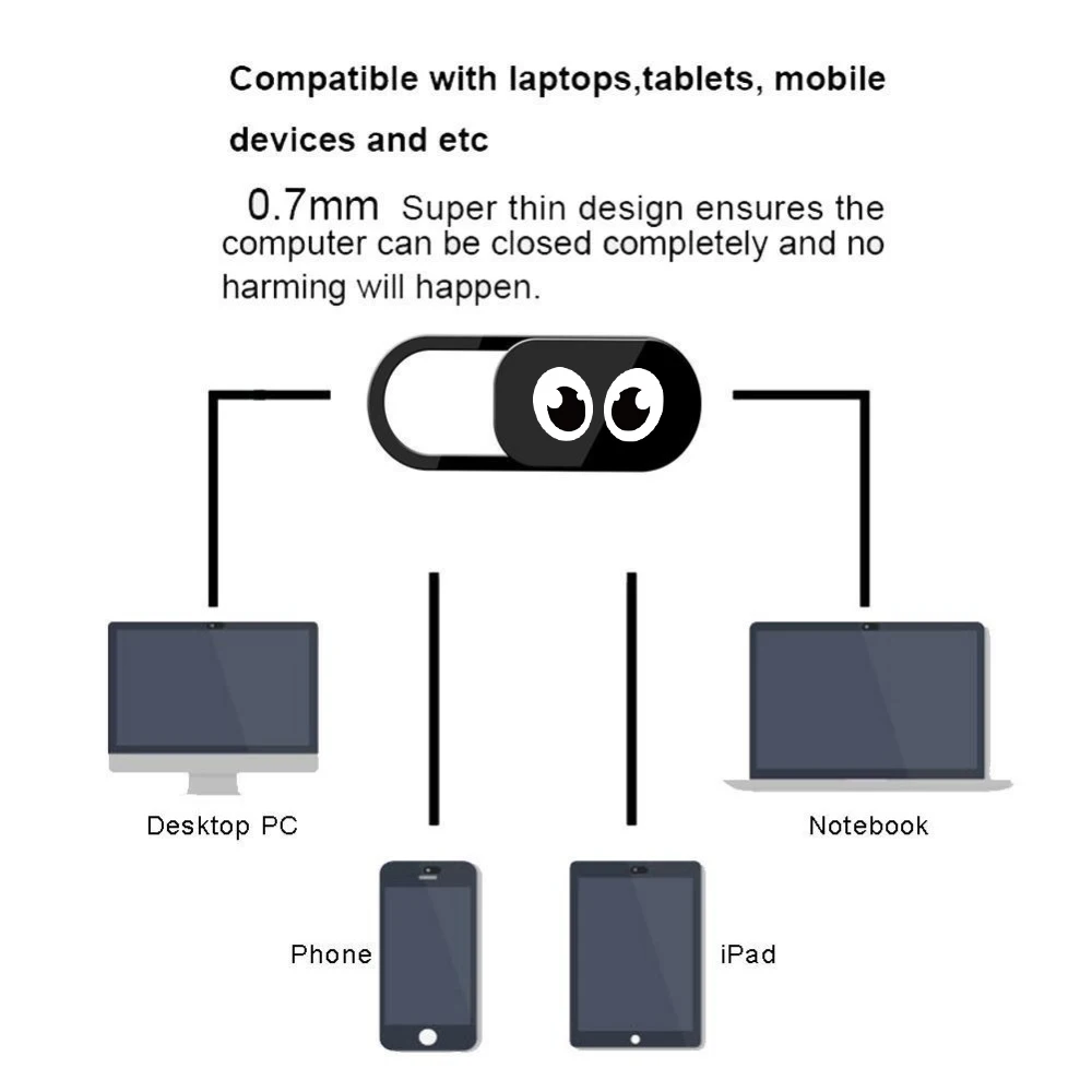 6 шт. Универсальный глаз веб-камера крышка затвора Магнитный слайдер крышка камеры для IPhone ПК Ноутбуки телефон объектив веб-камера стикер конфиденциальности