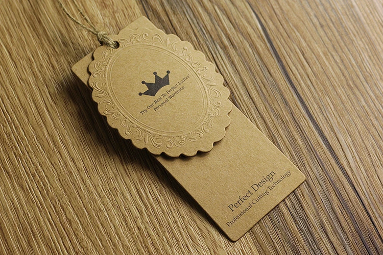 free design 300g kraft paper die cut sewing luggage tags garment hang tag price tags for clothing/Guarantee labels and tags