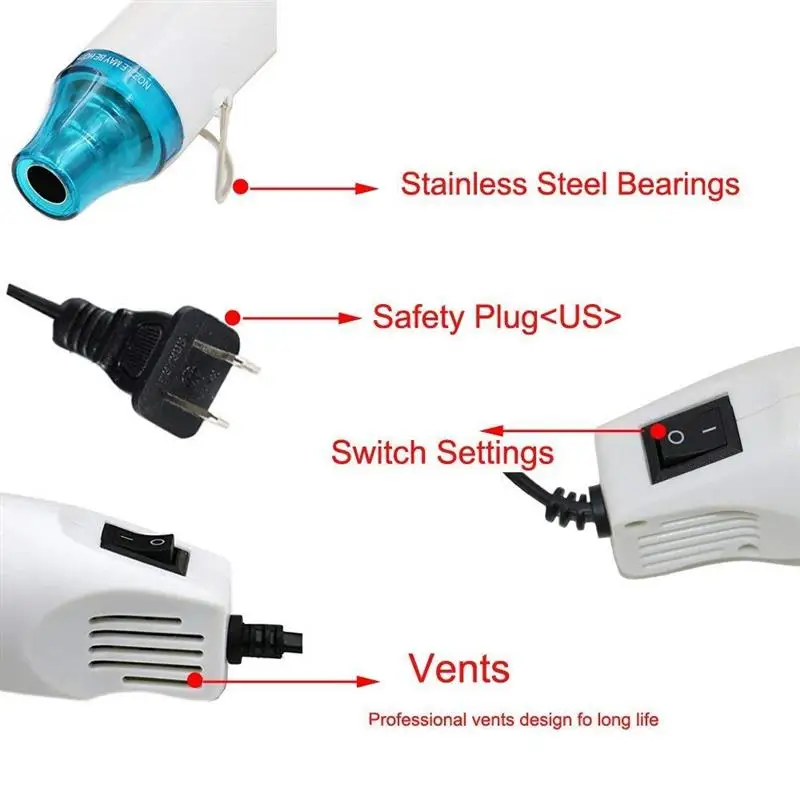 Тепловой пистолет 110 В/220 В электрический горячий Воздушный пистолет/тепловые пистолеты DIY инструмент 300 Вт DIY использовать Электрический Электроинструмент цифровой горячий воздушный пистолет с сиденьем термоусадочная