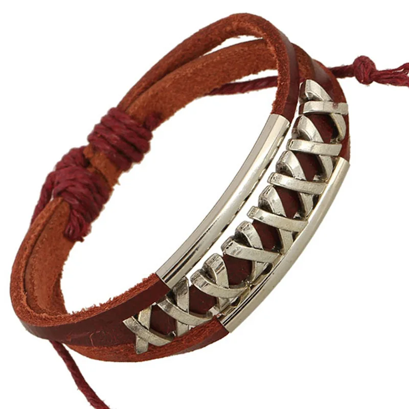 

NEW alloy Bracelets Vintage Bracelet Charm Genuine Leather Bracelets Men Bracelets Women Best Friends Jewelry Girls Boys Gifts