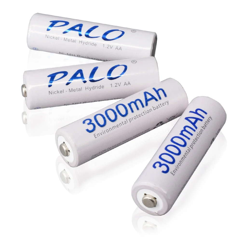 8 шт. пало NIMH aa перезаряжаемый Батарея AA 3000mAh 1,2 V батареи с Зарядное устройство для aa, AAA, никель-металл-гидридных и никель-кадмиевых типов аккумуляторов 1,2 V батарея аккумуляторов