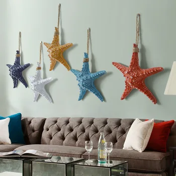 

Ocean theme wall hanging decorative starfish Mediterranean Underwater World hotel background ornaments simulation resin crafts
