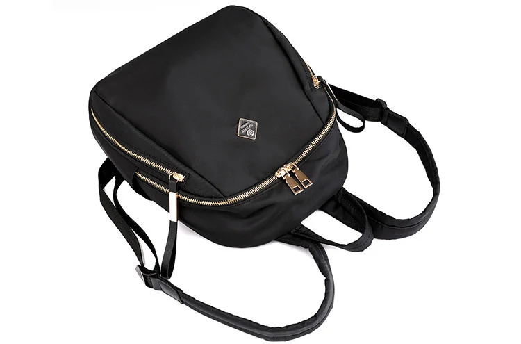 Women Floral Nylon Backpack Female Fashion Printing Casual Rucksack Famous Lady Girls Large Black Purple Blue Soft Shoulder Bag (11)