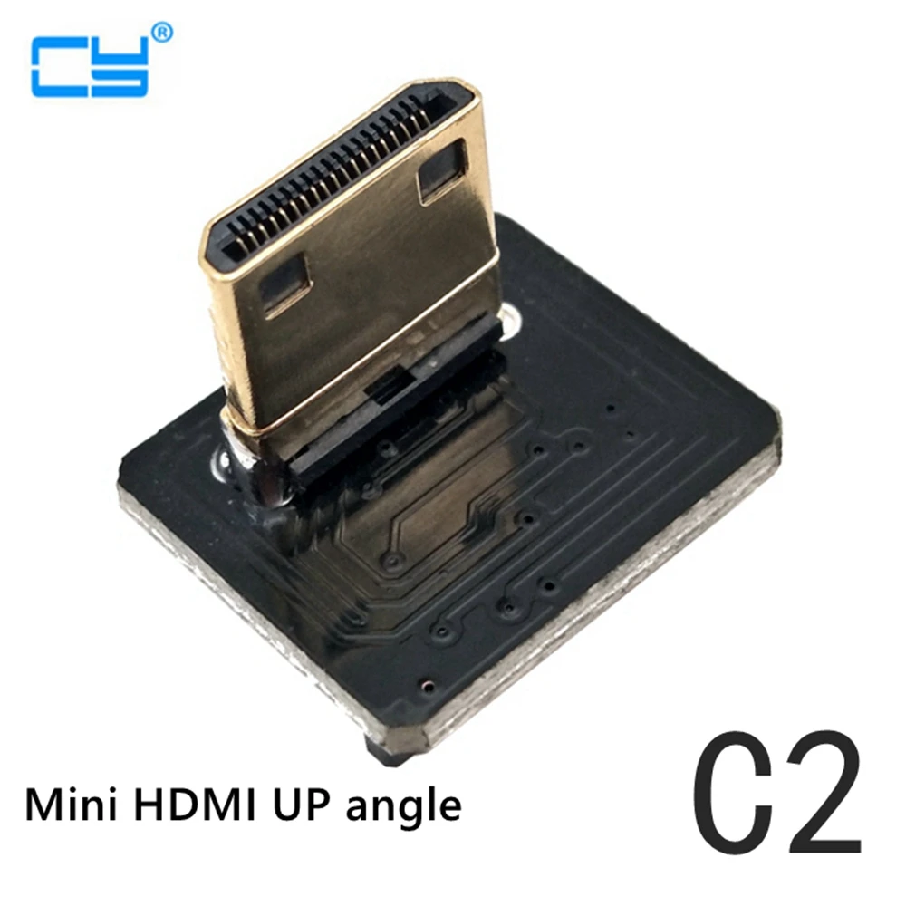

C2 Mini HDMI up angle adpter to Mini Micro HDMI 90 degree angle FPV Cable for Multicopter Aerial Photography FPC