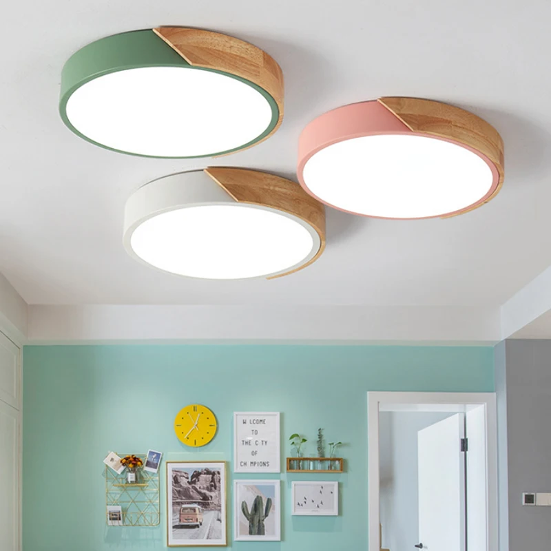 Preise Moderne led deckenleuchte mit fernbedienung Loft wohnzimmer lichter schlafzimmer Nordic innen beleuchtung hause Holz led plafondlamp